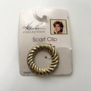 Vintage 90's Kathie Lee Collection Gold Tone Swirl  Scarf Clip USA NOS